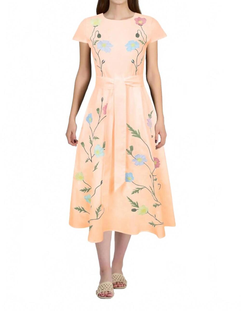 NEW FANM MON busayo midi dress in light peach